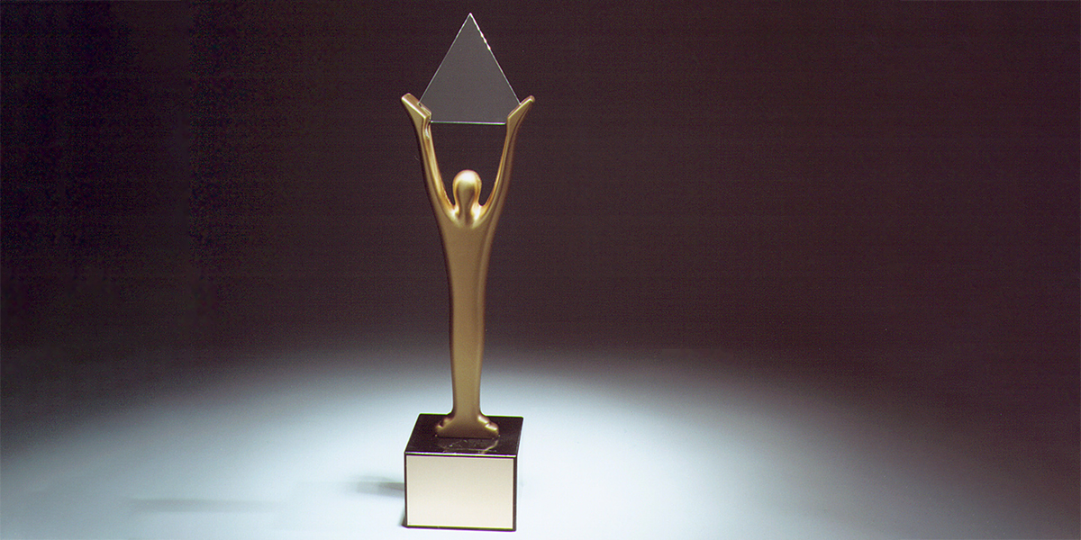 Trophäe der Stevie Awards (Quelle: German Stevie Awards) Trophäe der Stevie Awards (Quelle: German Stevie Awards)